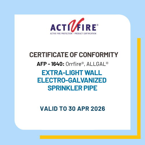 AFP - extra-light wall electro-galvanized sprinkler pipe