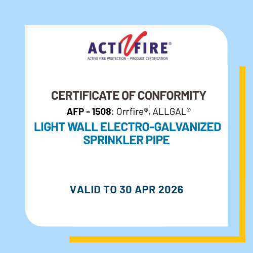 AFP - light wall electro-galvanized sprinkler pipe