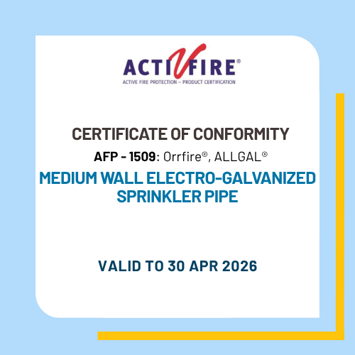 AFP -medium wall electro-galvanized sprinkler pipe